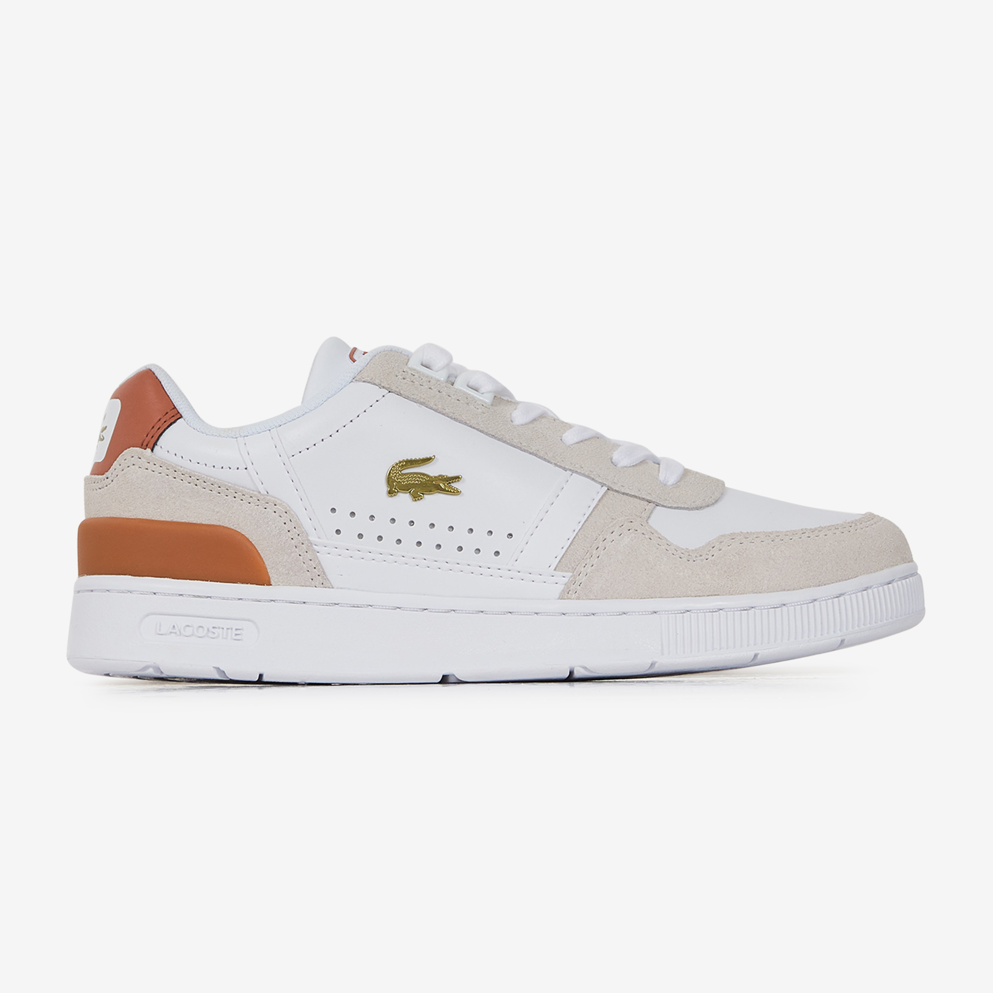 LACOSTE T CLIP BLANC ROUGE SNEAKERS FEMME LACETS Courir