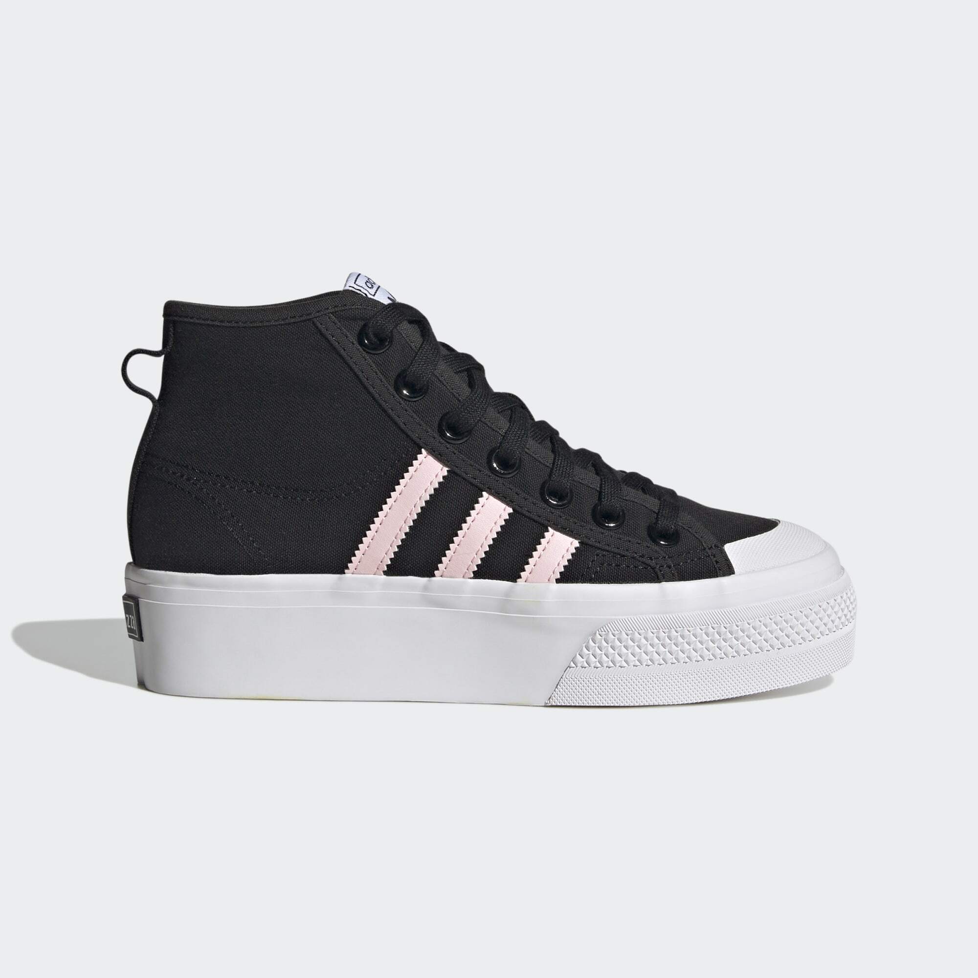 ADIDAS ORIGINALS NIZZA PLATFORM MID SHOES Core Black Clear Pink