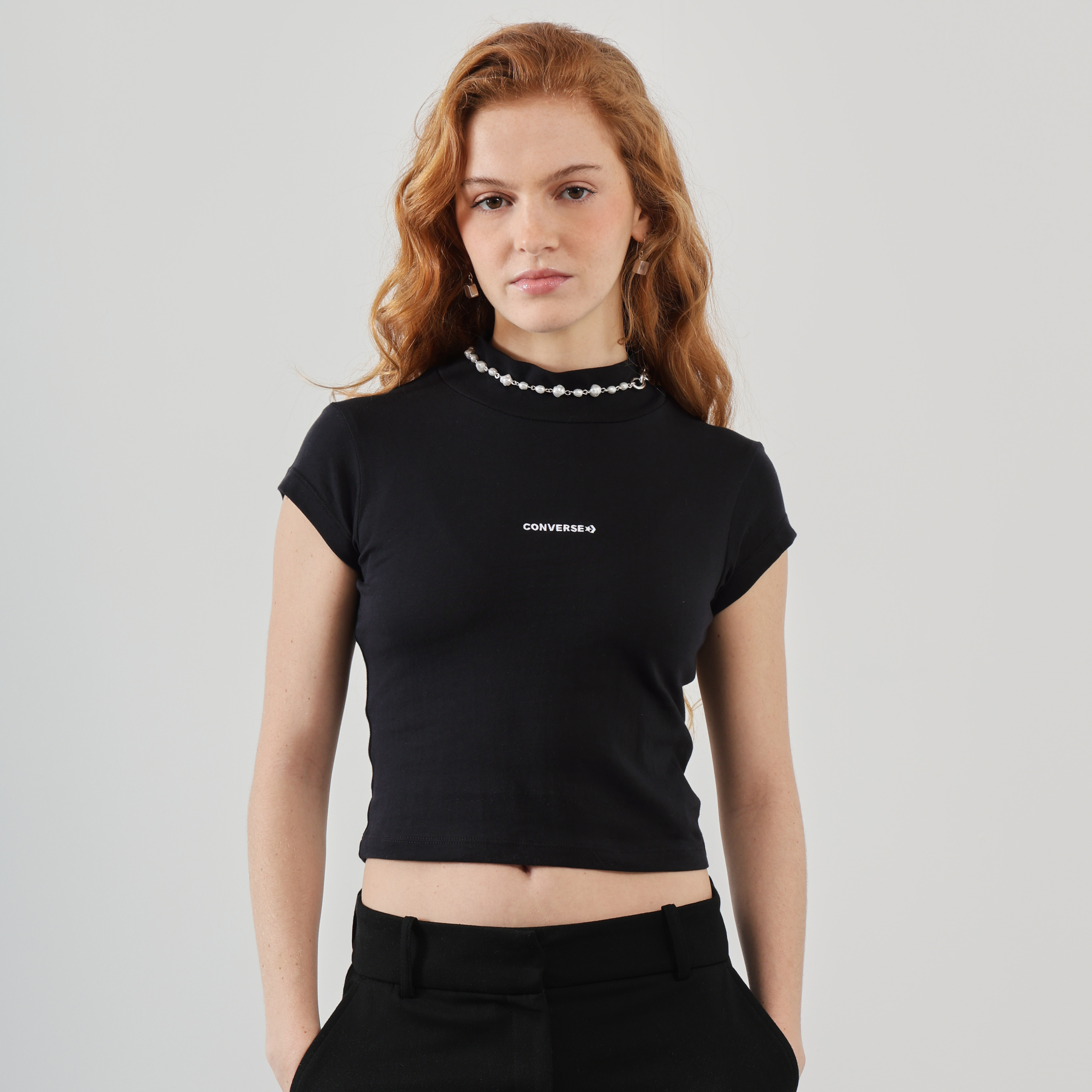 top crop choker necklace  noir