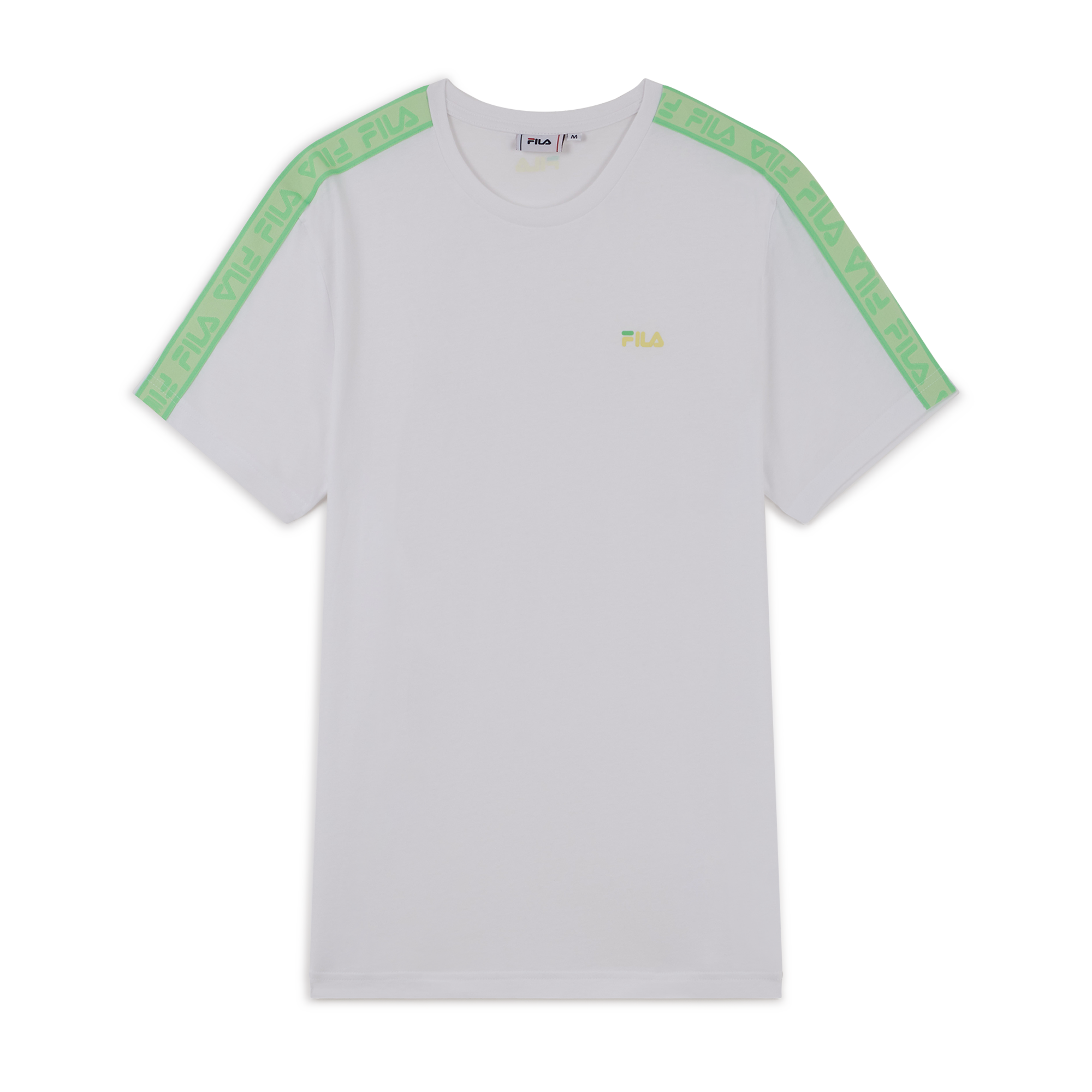 Tee Shirt Gaston Taped Blanc/vert/jaune