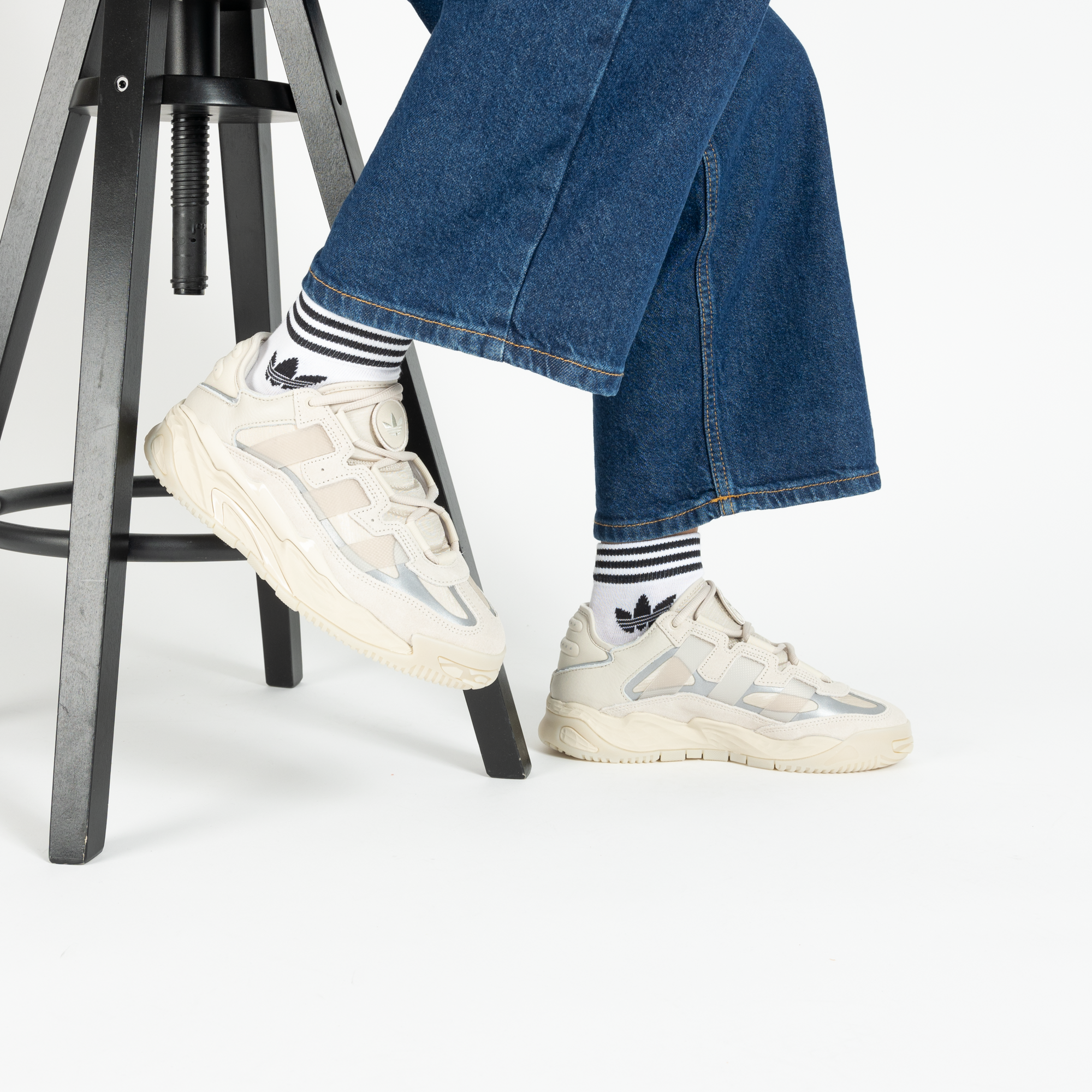 Trefoil Ankle Adidas Originals Blanc/noir 35/38 Female