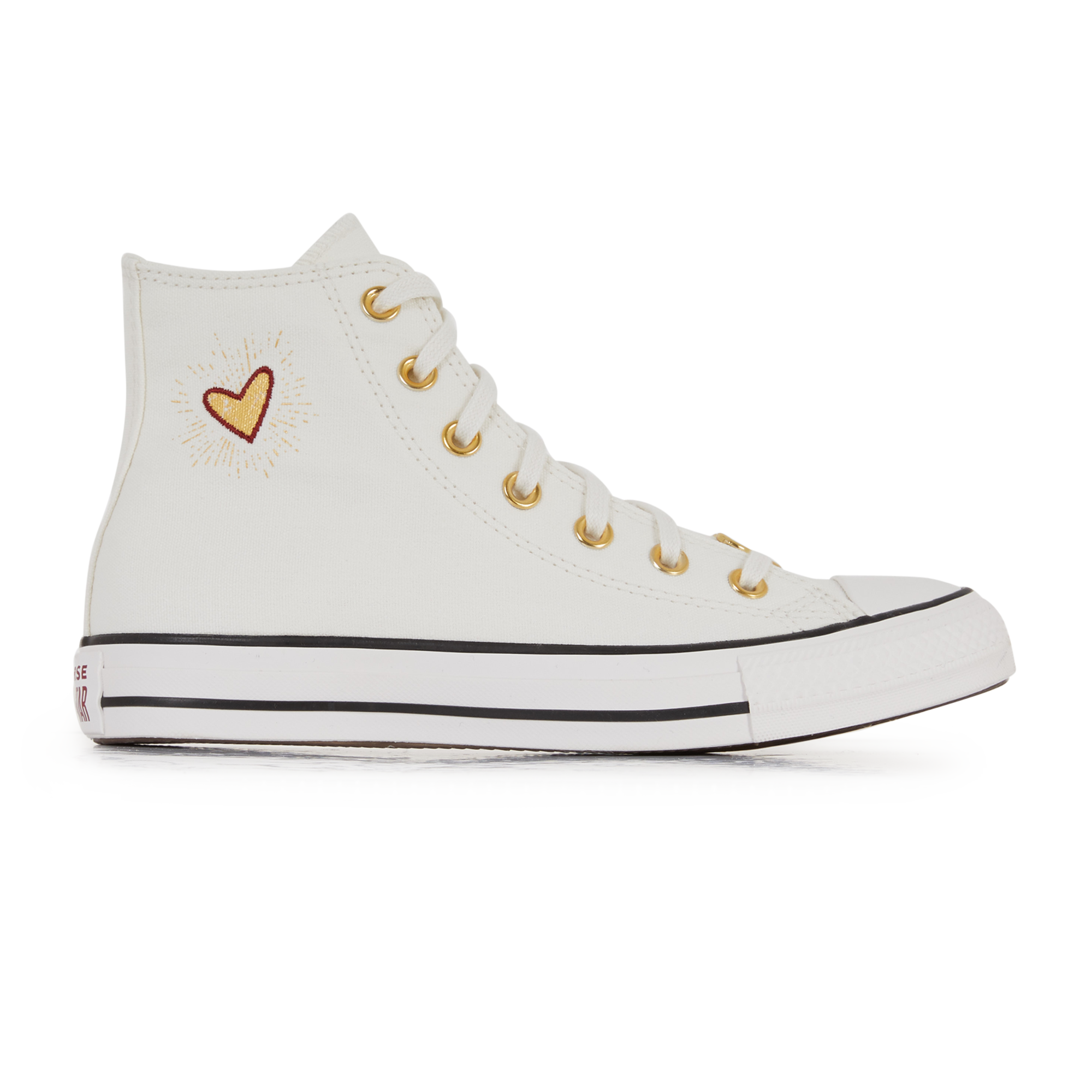 Converse blanche deals et or