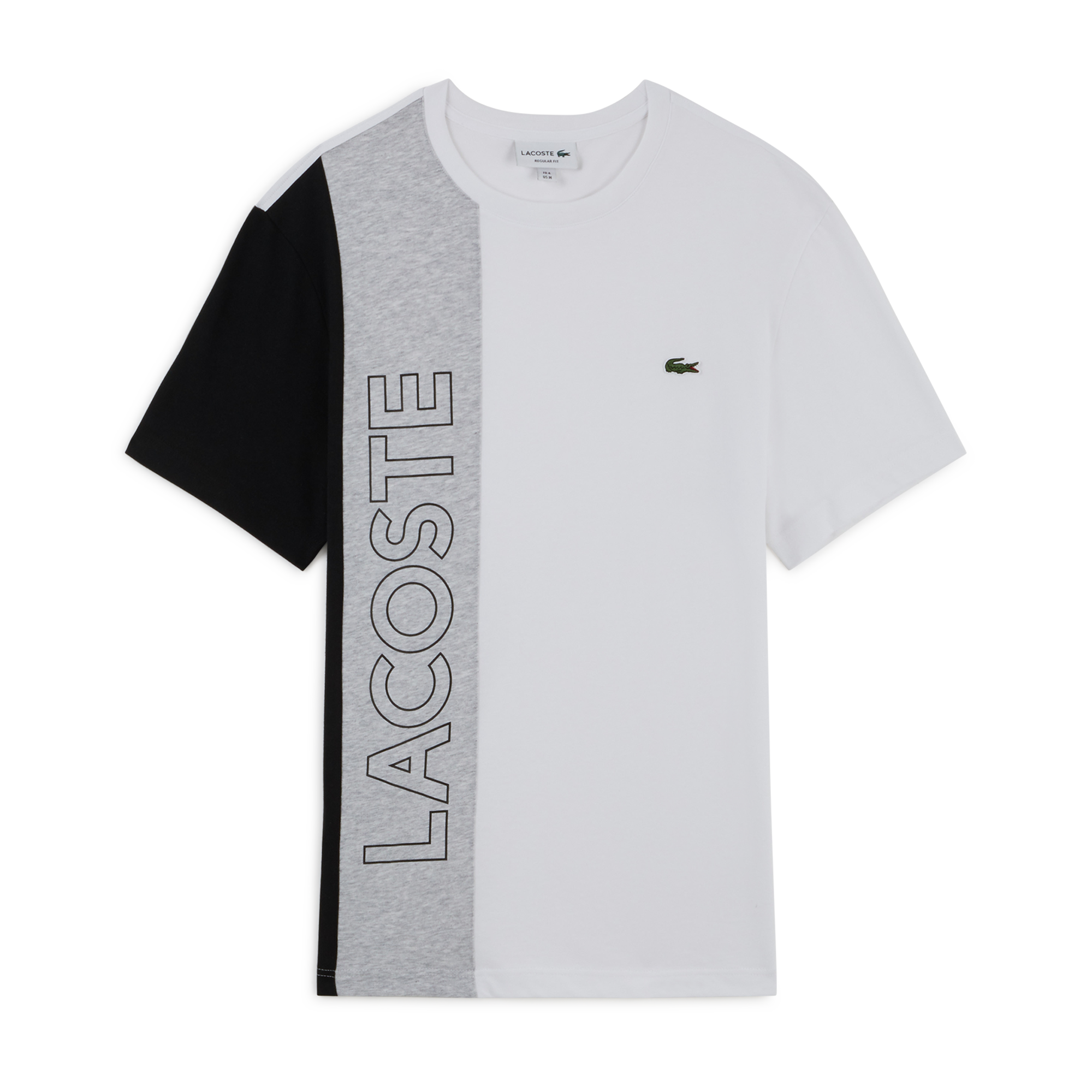 Tee Shirt Tricolore Small Logo Blanc/noir/gris