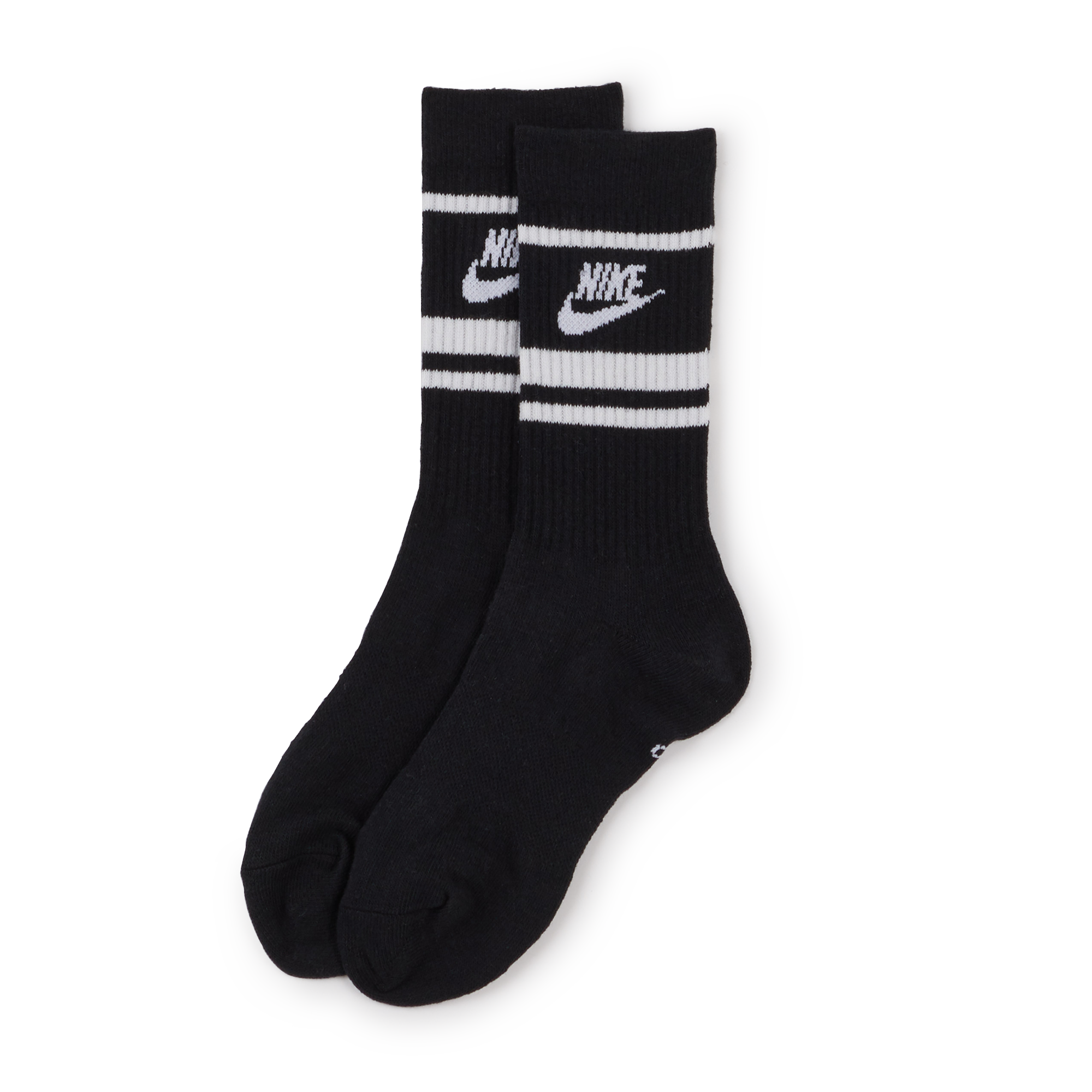 NIKE CHAUSSETTES X3 CREW STRIPE NOIR/BLANC - CHAUSSETTE MIXTE