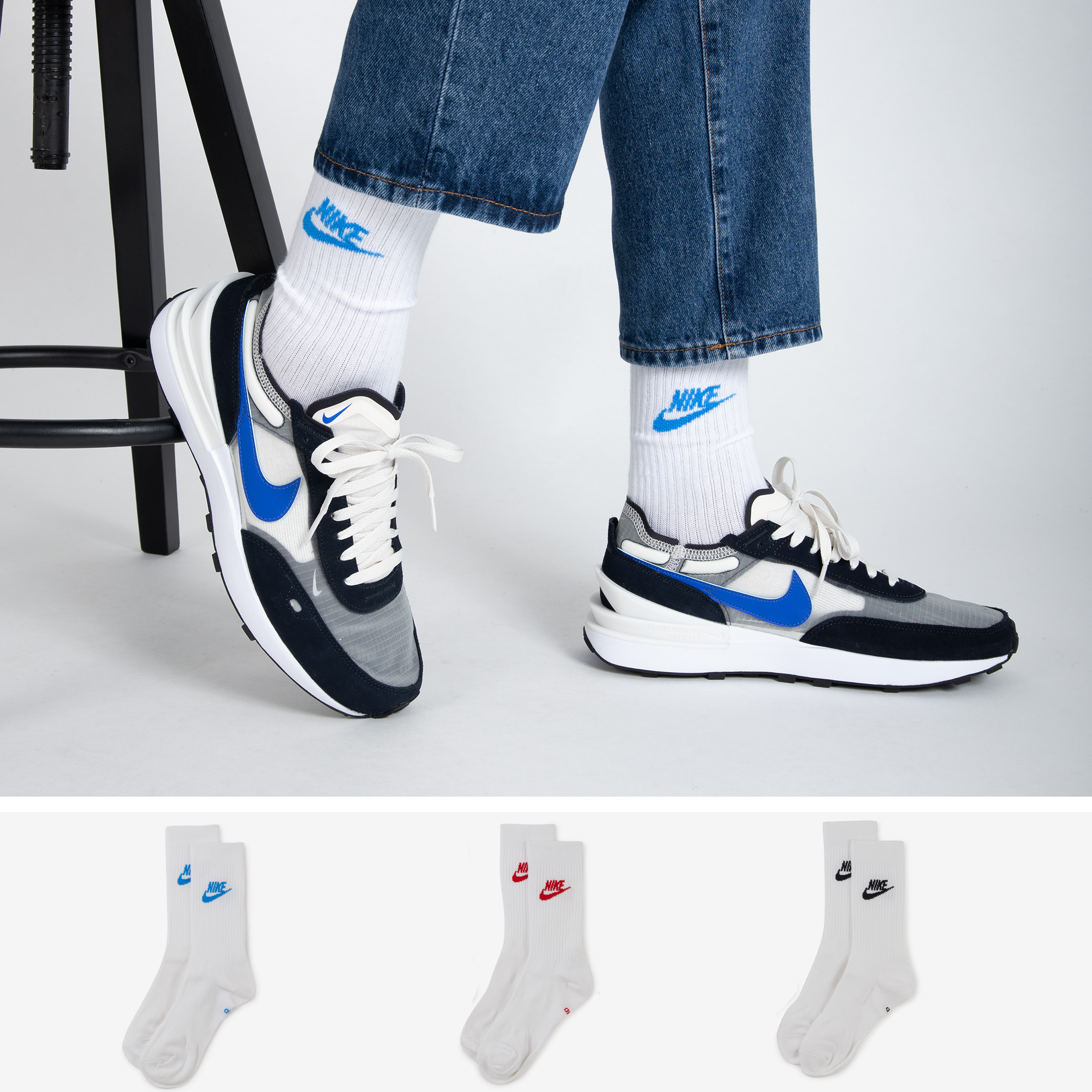 Chaussettes de running Nike bleu Homme