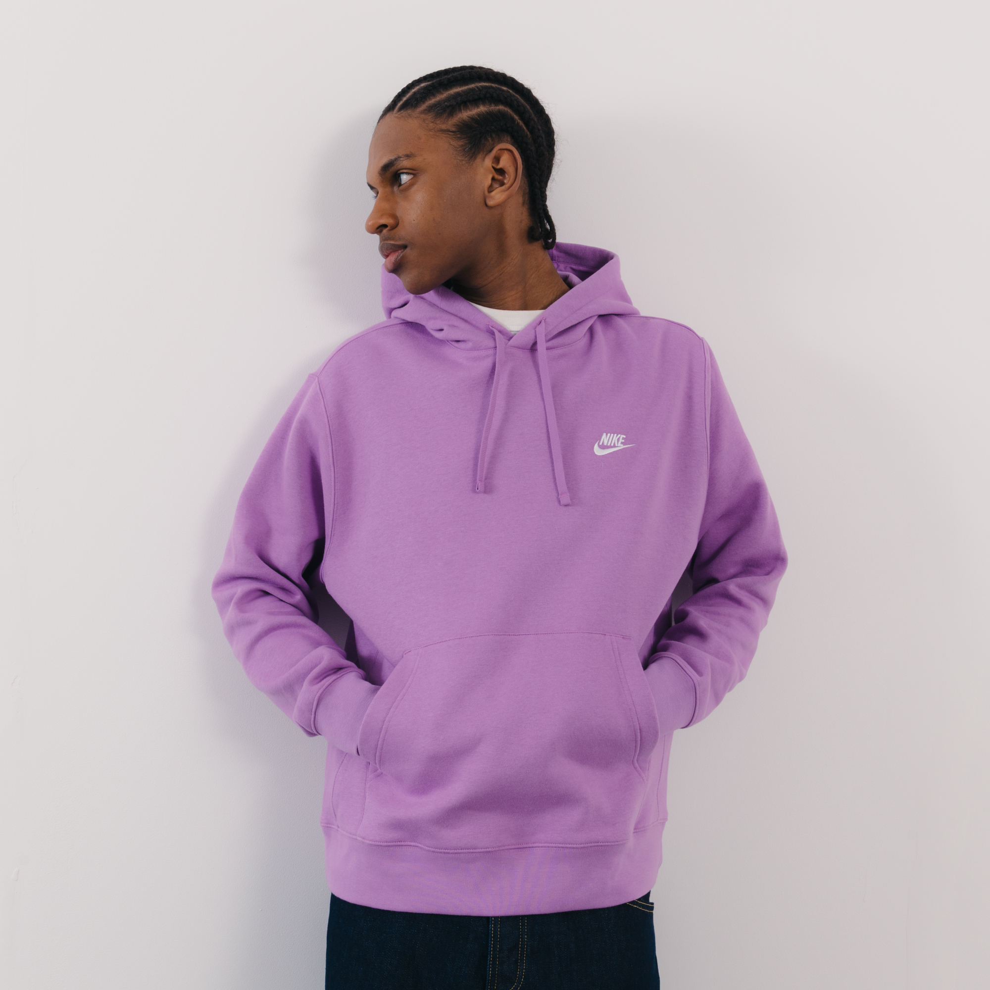 NIKE HOODIE CLUB SMALL LOGO VIOLET - SWEAT HOMME | Courir.com