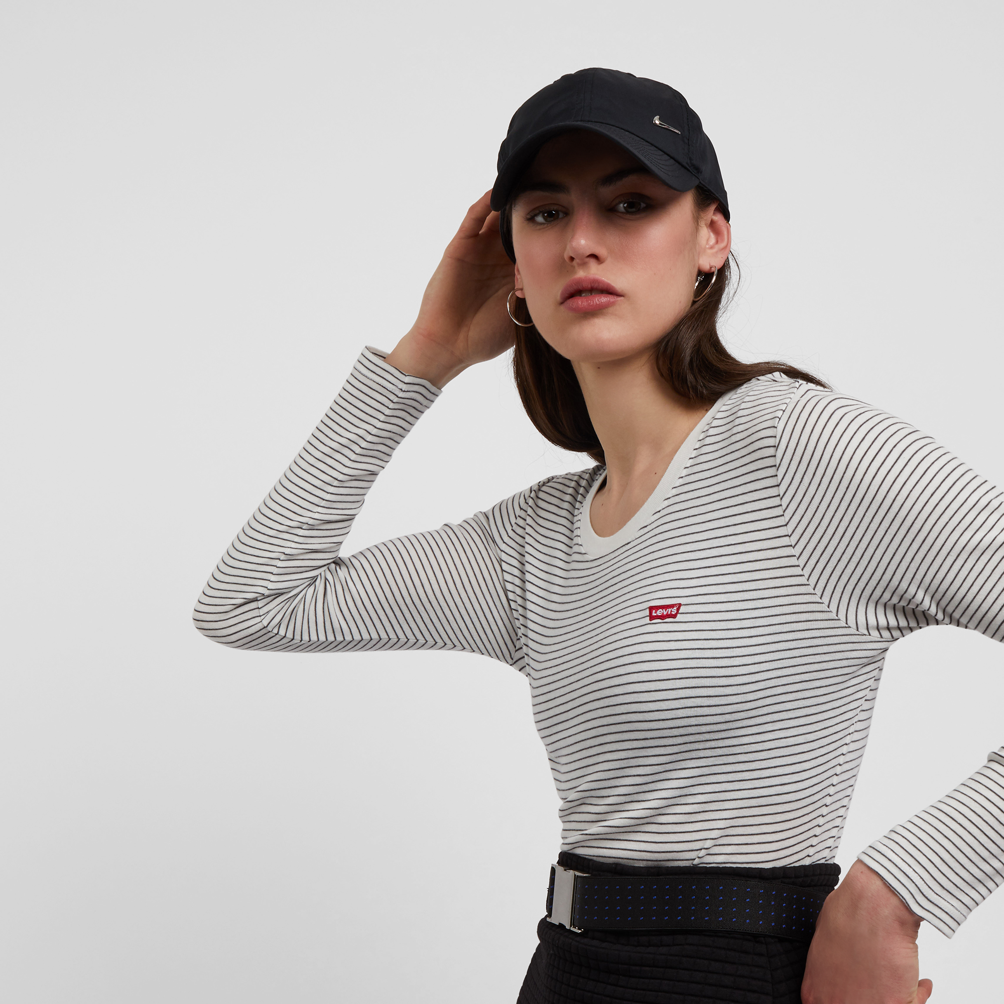 Tee Shirt Ls Baby Levis Blanc/noir M Female