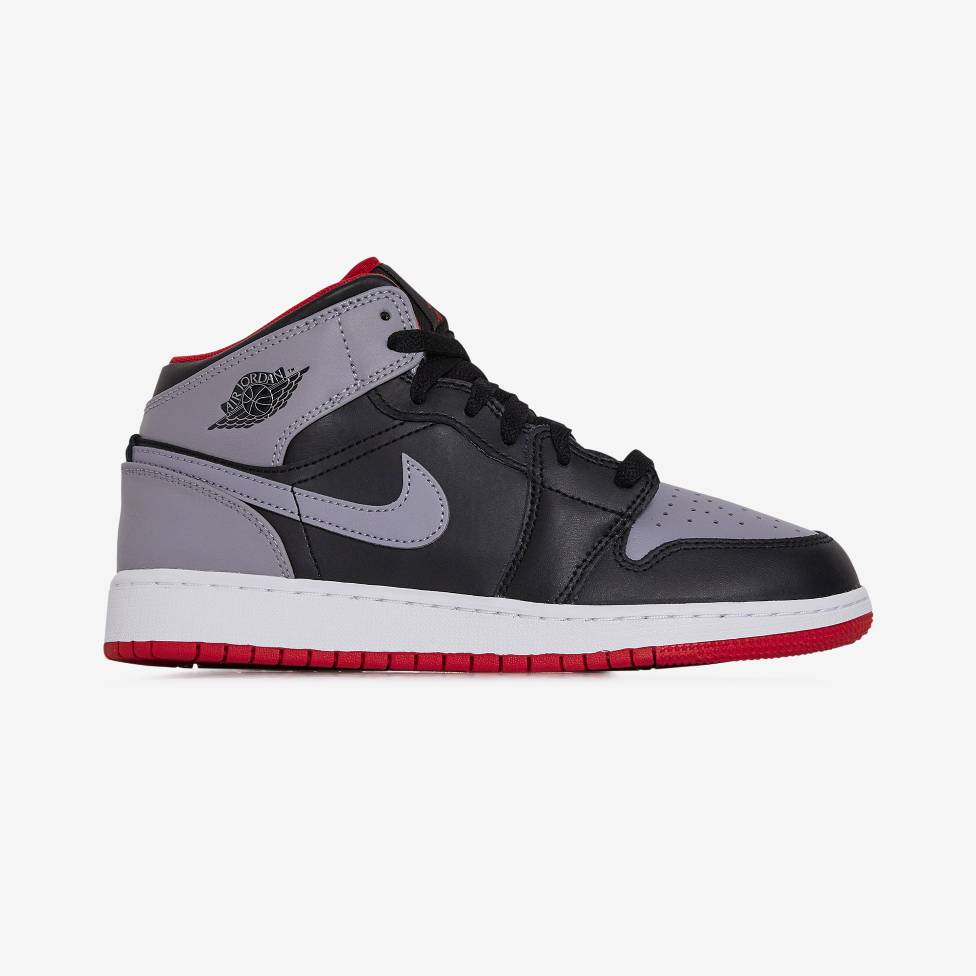 JORDAN AIR JORDAN 1 MID GRIS NOIR SNEAKERS ENFANT Courir