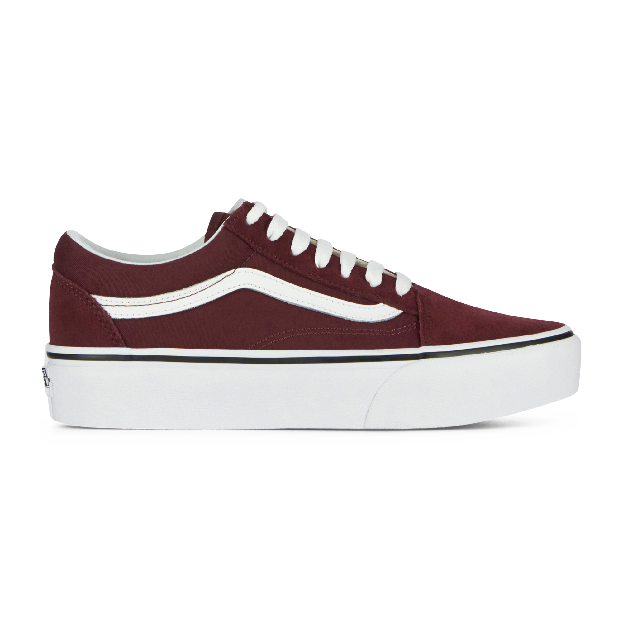 VANS OLD SKOOL PLATFORM BURGUNDY/WHITE 