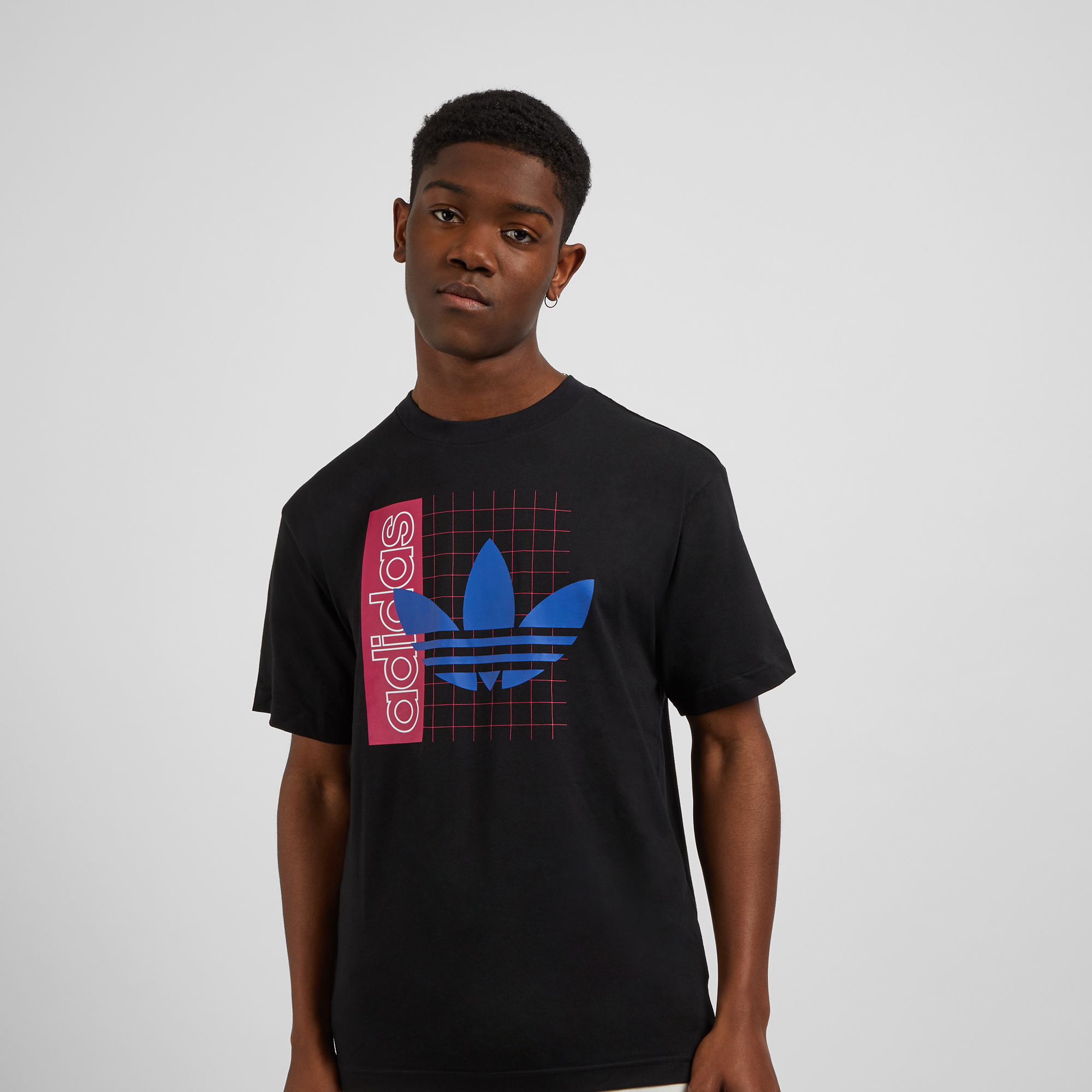 Tee Shirt Grid Terfoil Adidas Originals Noir/rose/bleu L Male