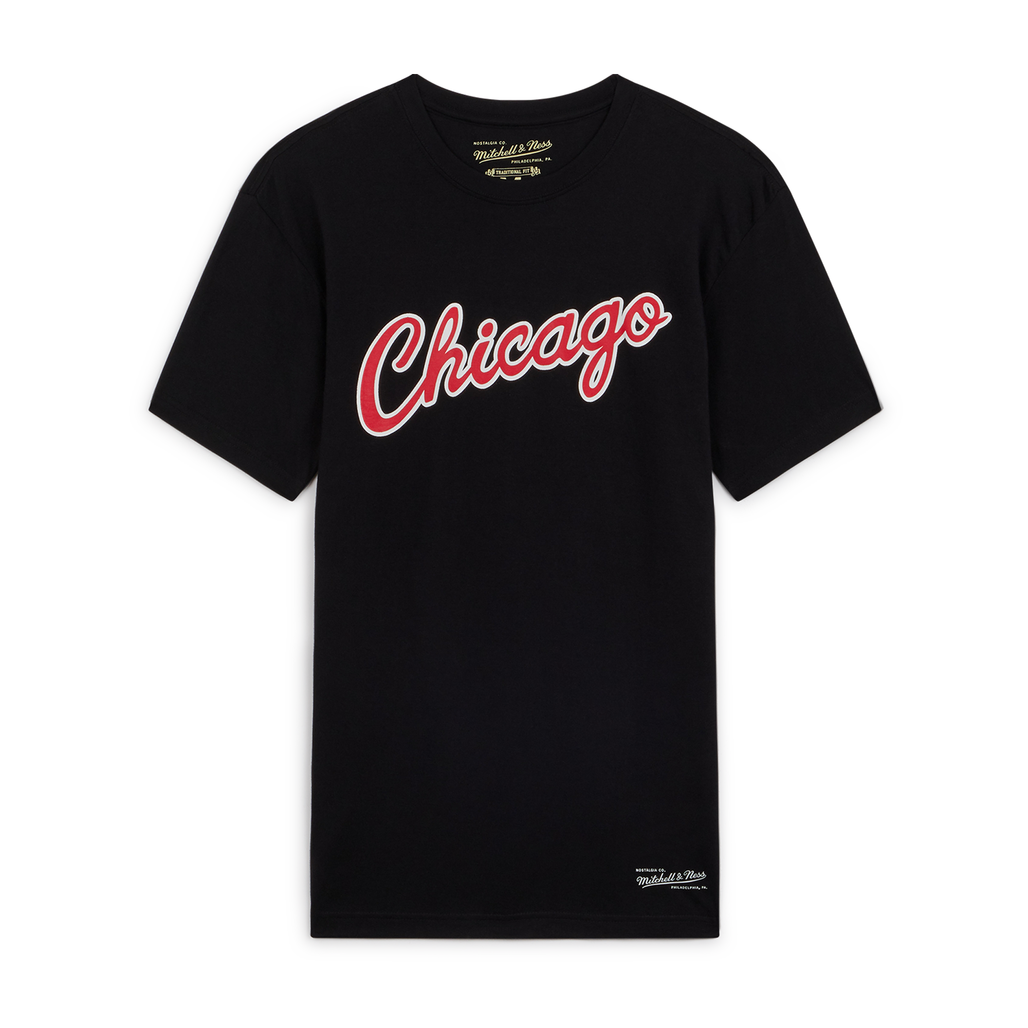 Tee Shirt Chicago Text Mitchell & Ness Noir M Male