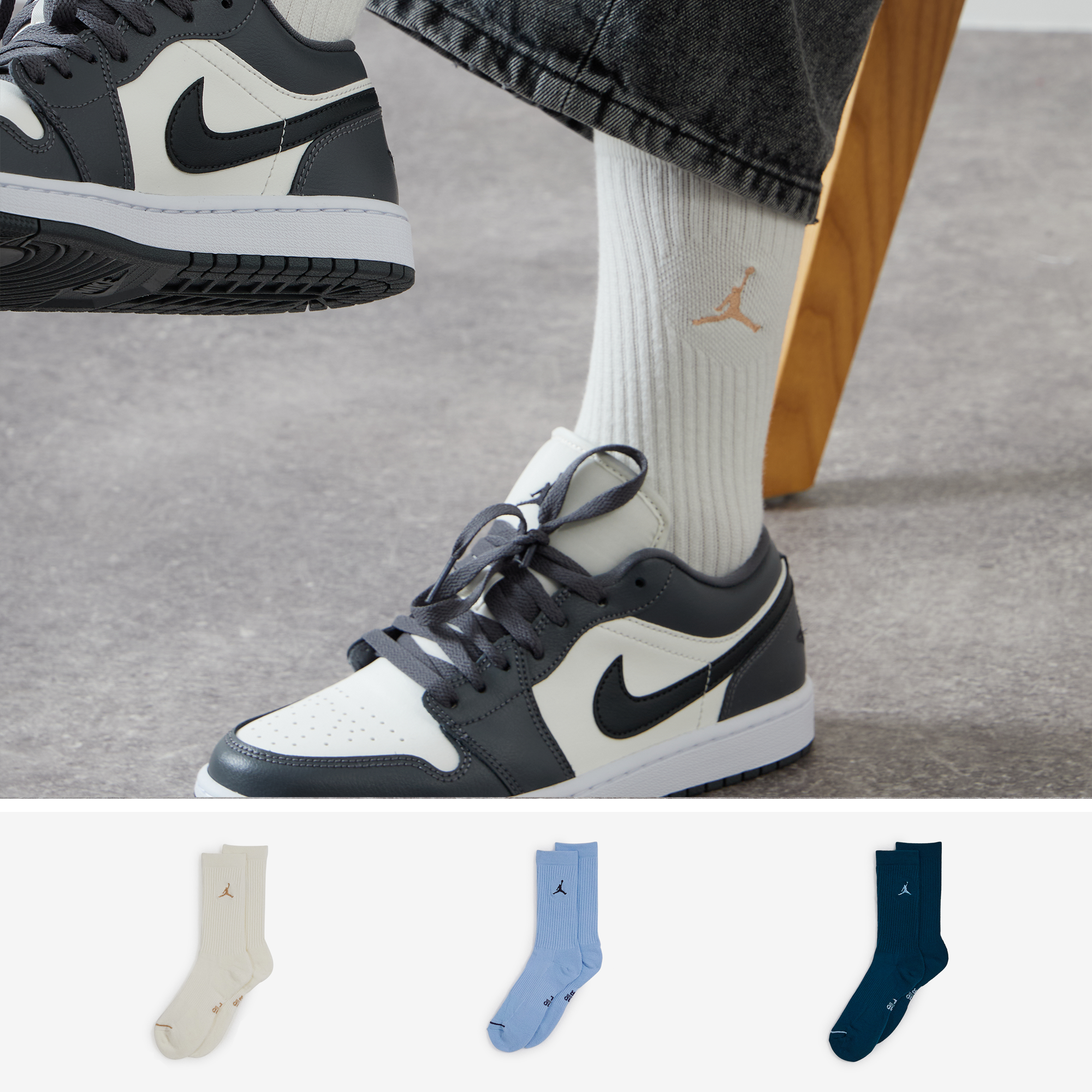 Chaussettes X3 Crew Jumpman Bleu/beige